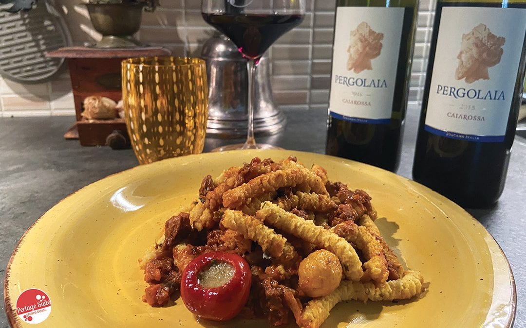 Red wine and fish: Passatelli with mackerel sauce and Sangiovese Caiarossa