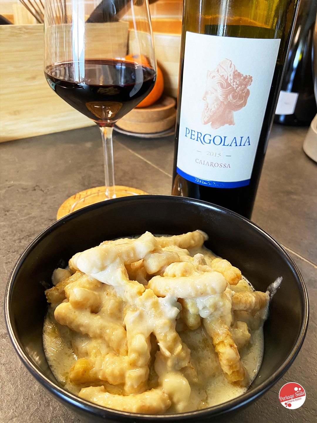 passatelli vino rosso e pesce sangiovese