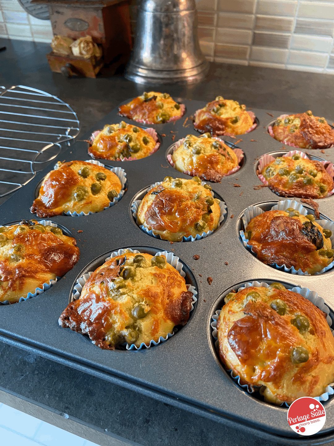 savoury pecorino cheese muffins peas mint recipe