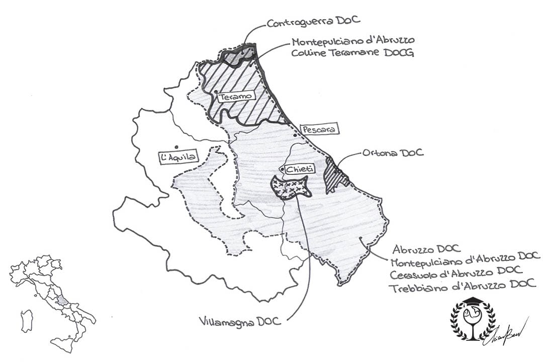 Vini abruzzesi mappa