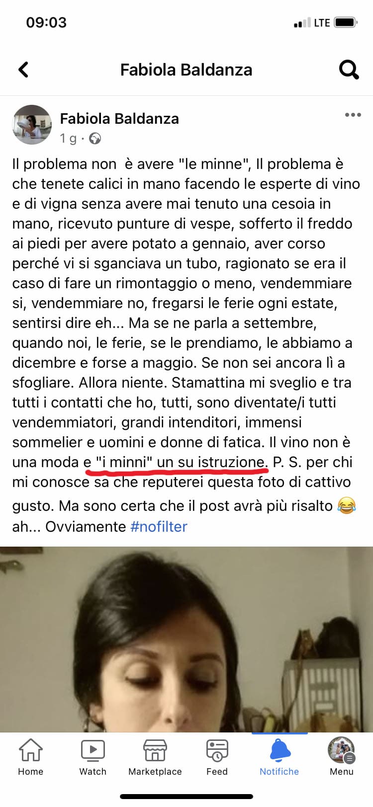 Tette grosse wine influencer Fabiola baldanza