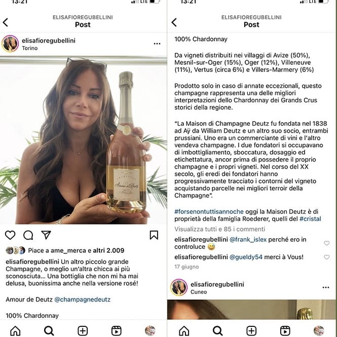 Tette grosse wine influencer elisa gubellini